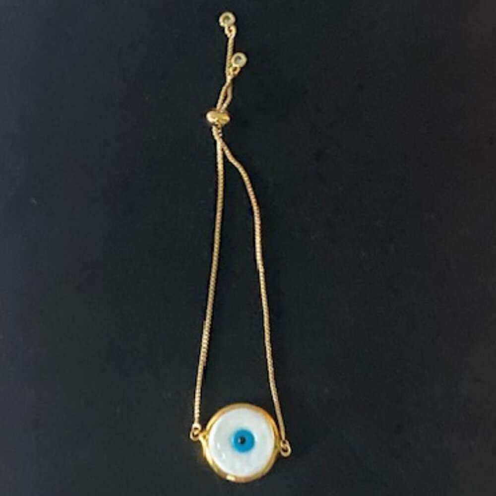 Gold Evil Eye Adjustable Bracelet